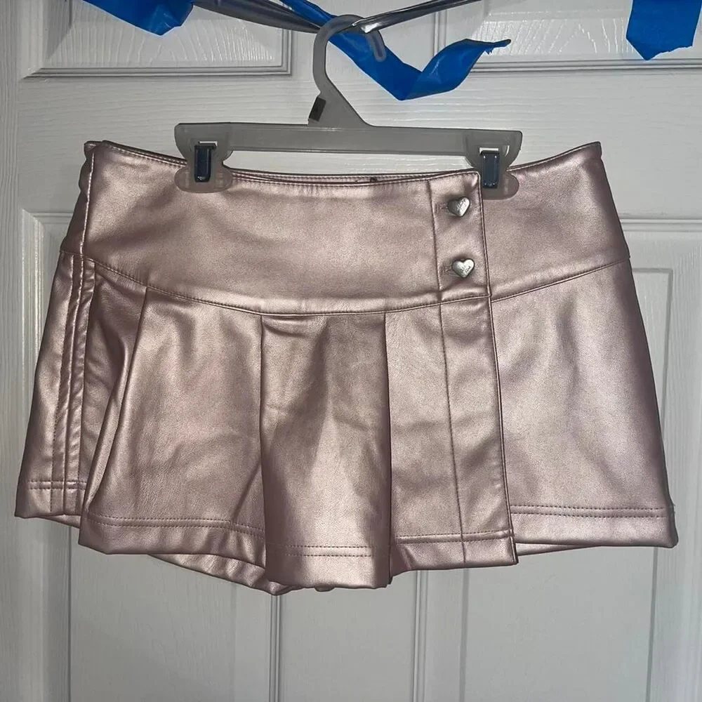 Celebrity-pink Women's Metallic Rose Gold Pink Skort Size XS